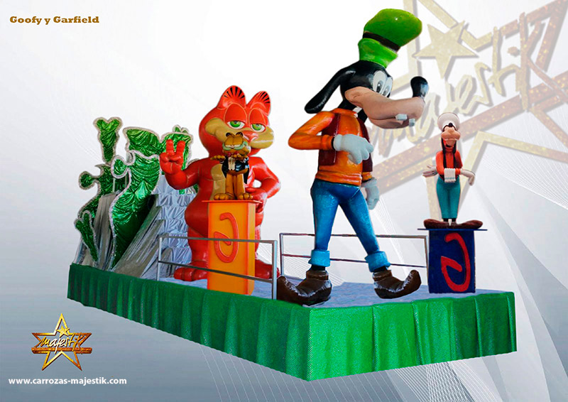 Carroza Goofy y Garfield